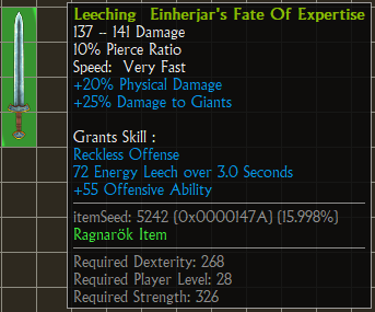 Leeching Einherjars Fate of Expertise